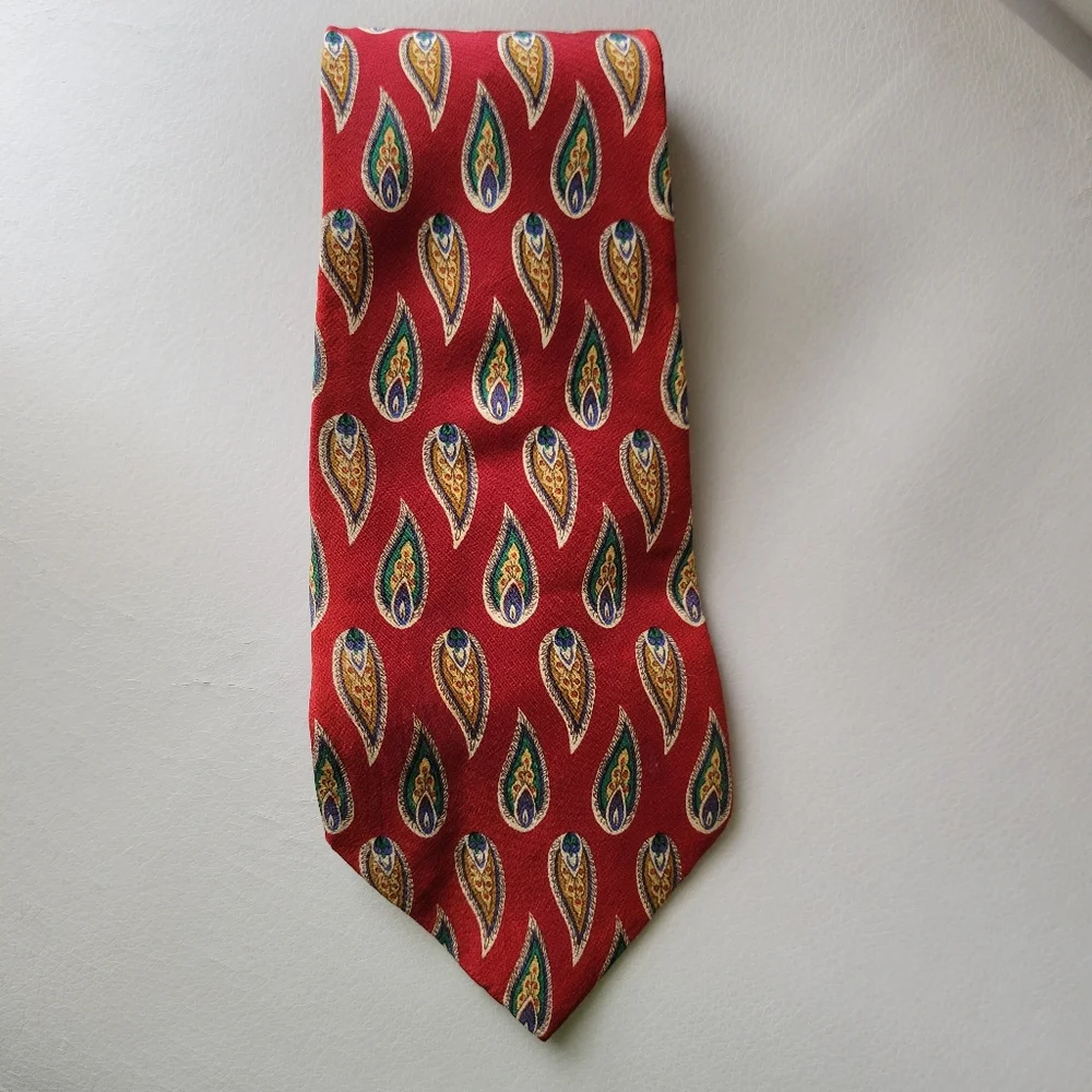 CHAPS Ralph Lauren Paisley Silk Necktie ~ USA ~ Retro Preppy Y2K Unisex ~ GUC